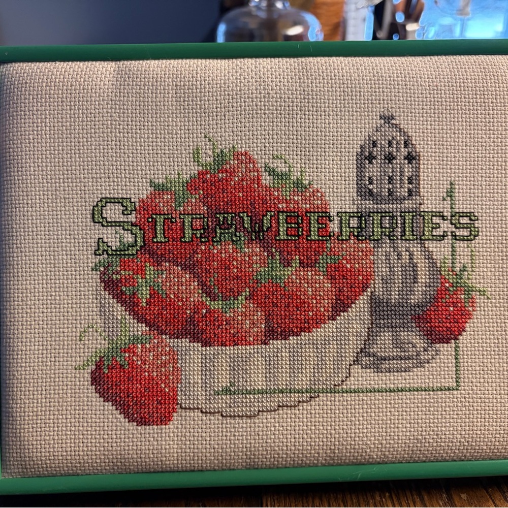 Strawberries Cross Stitch Art